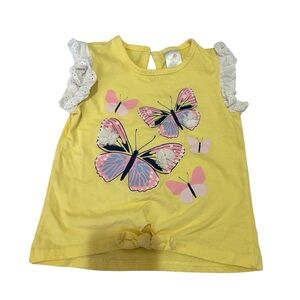 Pink lemon 3T butterfly tie knot T shirt